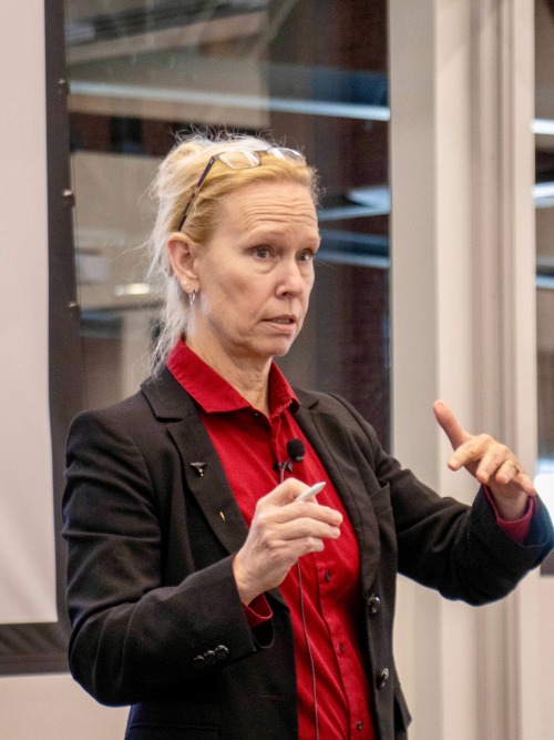 ATG founder Peg AtKisson leads the two-day proposal development workshop.