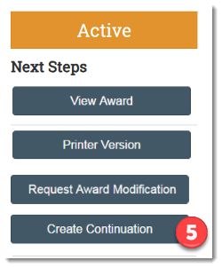 Click Create Continuation