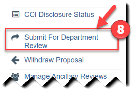 To submit a Continuation for department review, click Submit for Department Review